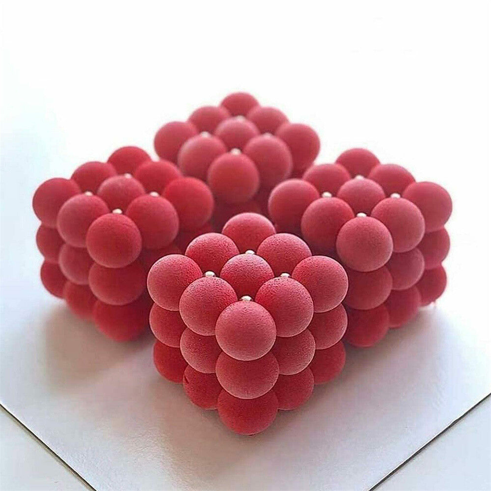 6-Cavity 3D Cube Silicone Mold – Bubble Candle Soap Chocolate Cake DIY Craft Mould