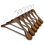 12 Pack 44.5cm Wide Shoulder Wooden Coat Hangers - Heavy Duty Suit Jacket Hangers Walnut