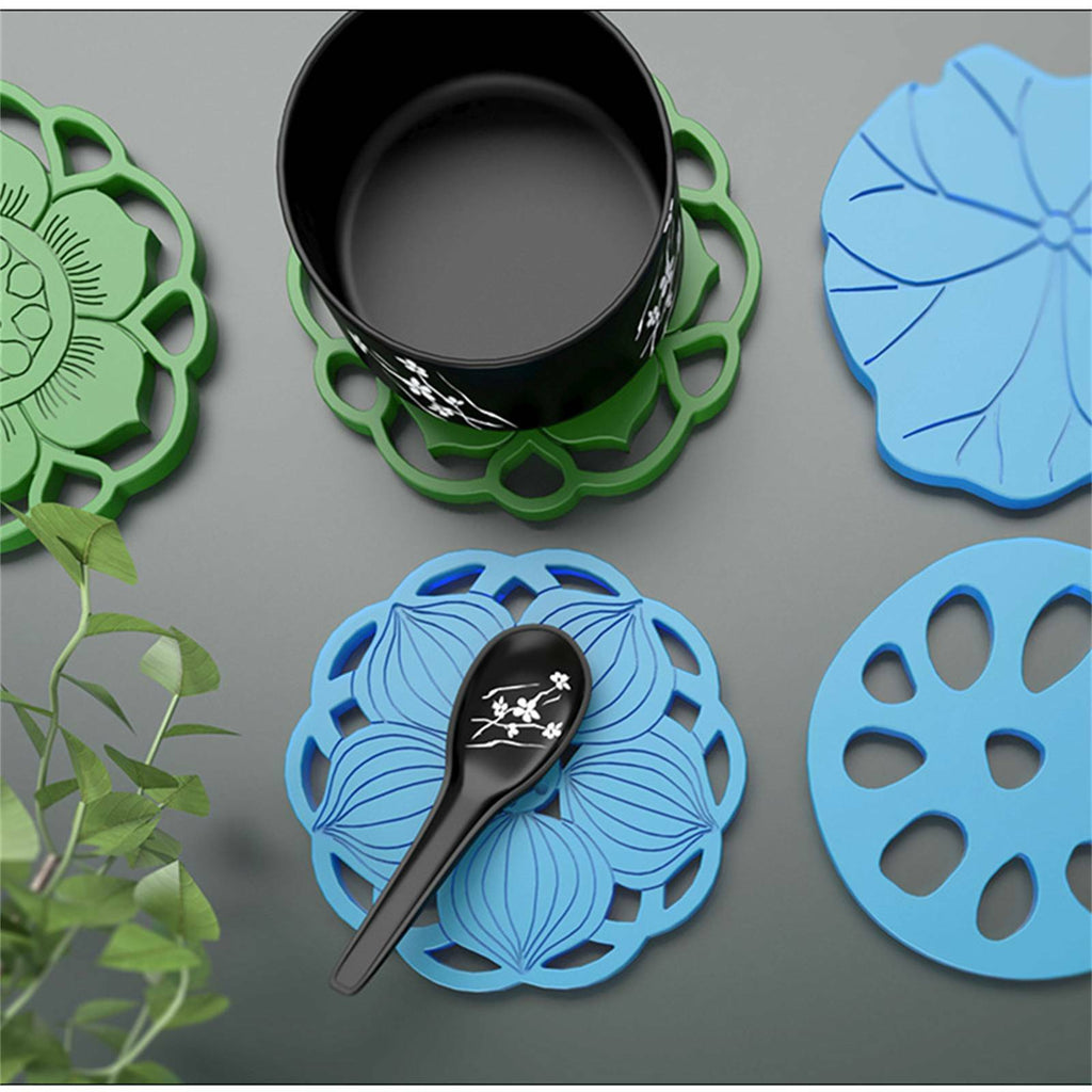 3PCS Flower Silicone Coaster Mold Set - Resin Casting Epoxy Coaster Moulds with Holder