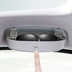 3PCS Car Sunglasses Holder Cases - Grey Eyeglass Organiser Storage with Mounting Accessories