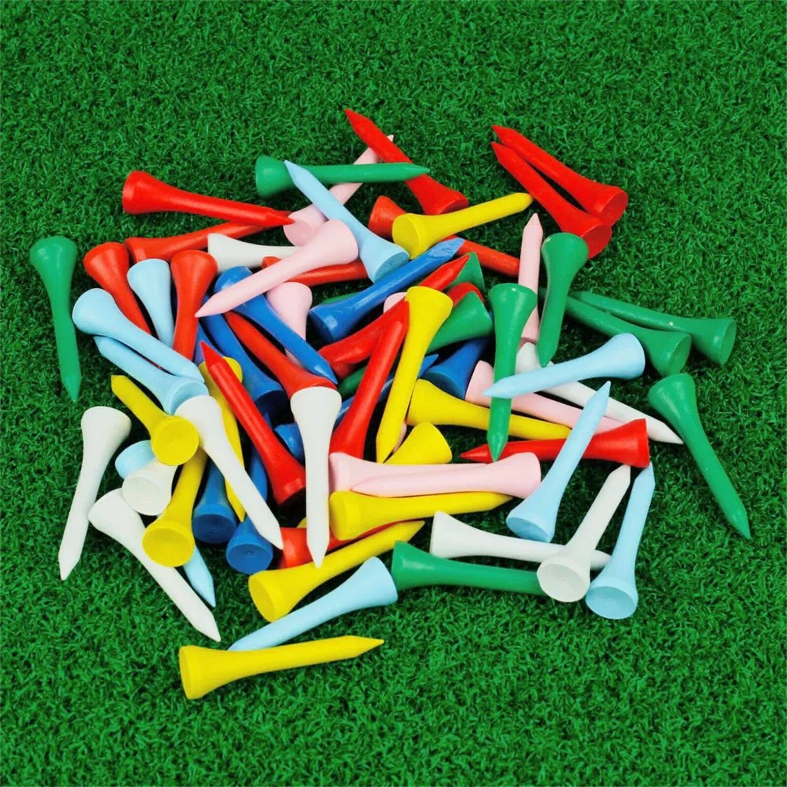 500PCS Multicoloured Wooden Golf Tees 54mm - Golf Tees for Men and Women