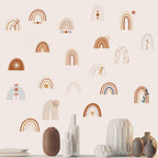 Boho Rainbow Wall Decals for Nursery and Kids Bedroom – Removable Vinyl Wall Stickers