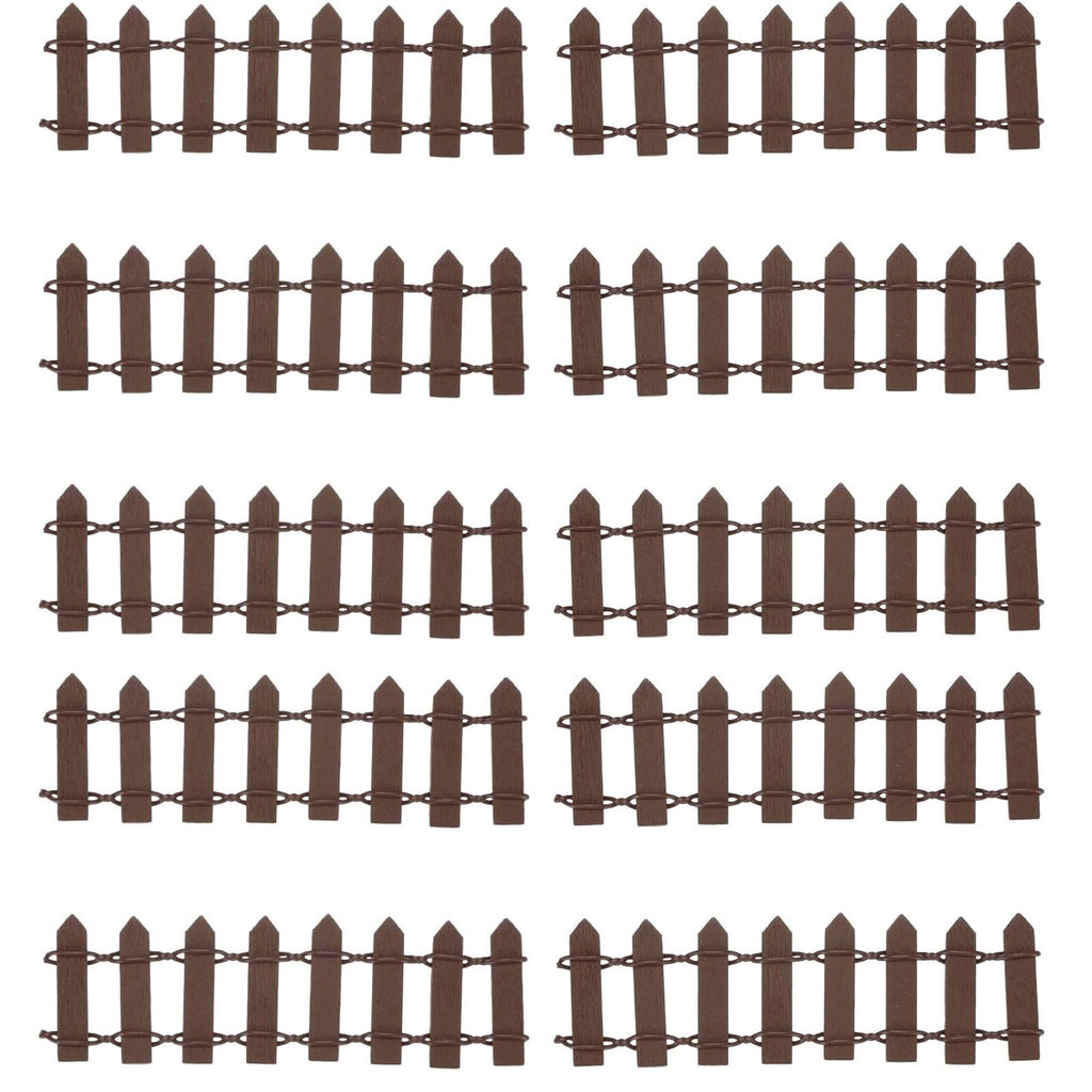 50PCS Mini Wooden Fence Fairy Garden Decor – Miniature Dollhouse Landscape Fence