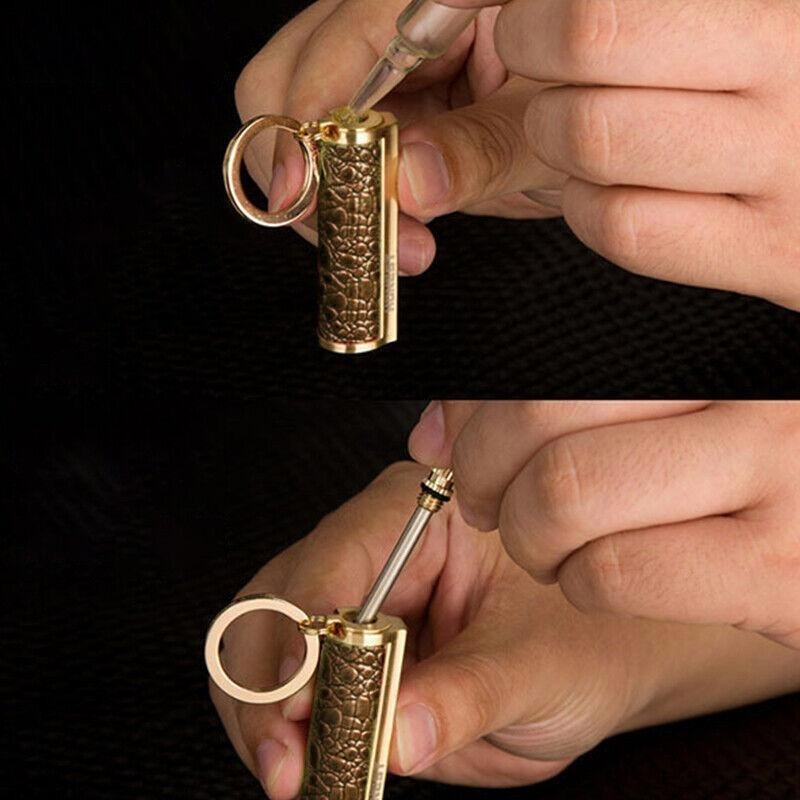 Waterproof Fire Starter Flint Match Keychain – Metal Survival Lighter for Camping