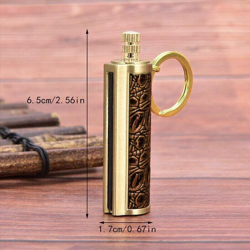 Waterproof Fire Starter Flint Match Keychain – Metal Survival Lighter for Camping