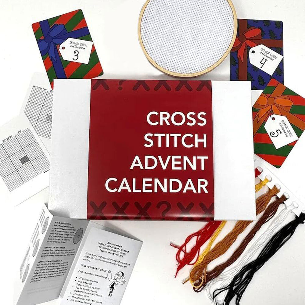 NEW for  - Cross Stitch Advent Calendar, Christmas Embroidery Kit HOD