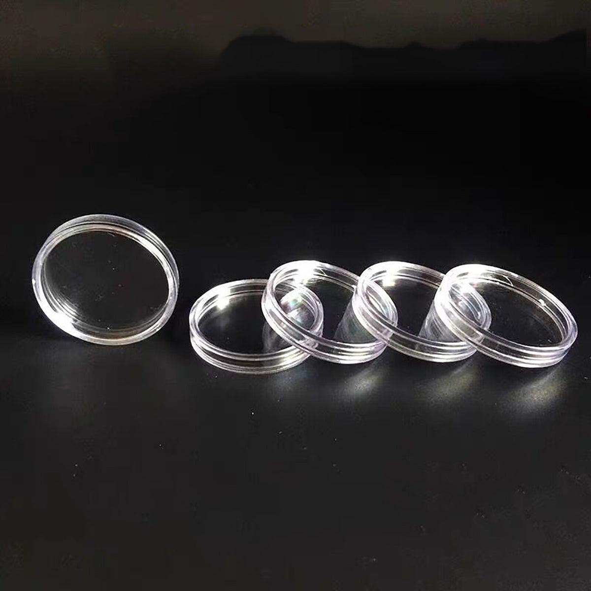 Row of coin capsules