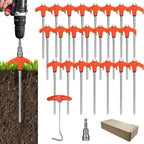 8Pcs Tent Pegs Heavy Duty Screw Steel In Ground Camping Outdoor Stakes Nails