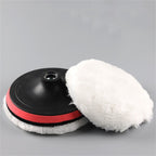 4PCS 5 Inch Wool Polishing Pads - Sheepskin Buffing Pads with Hook and Loop Back