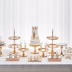 2 Tier Gold Mirror Cake Stand for Wedding, Birthday & Dessert Display