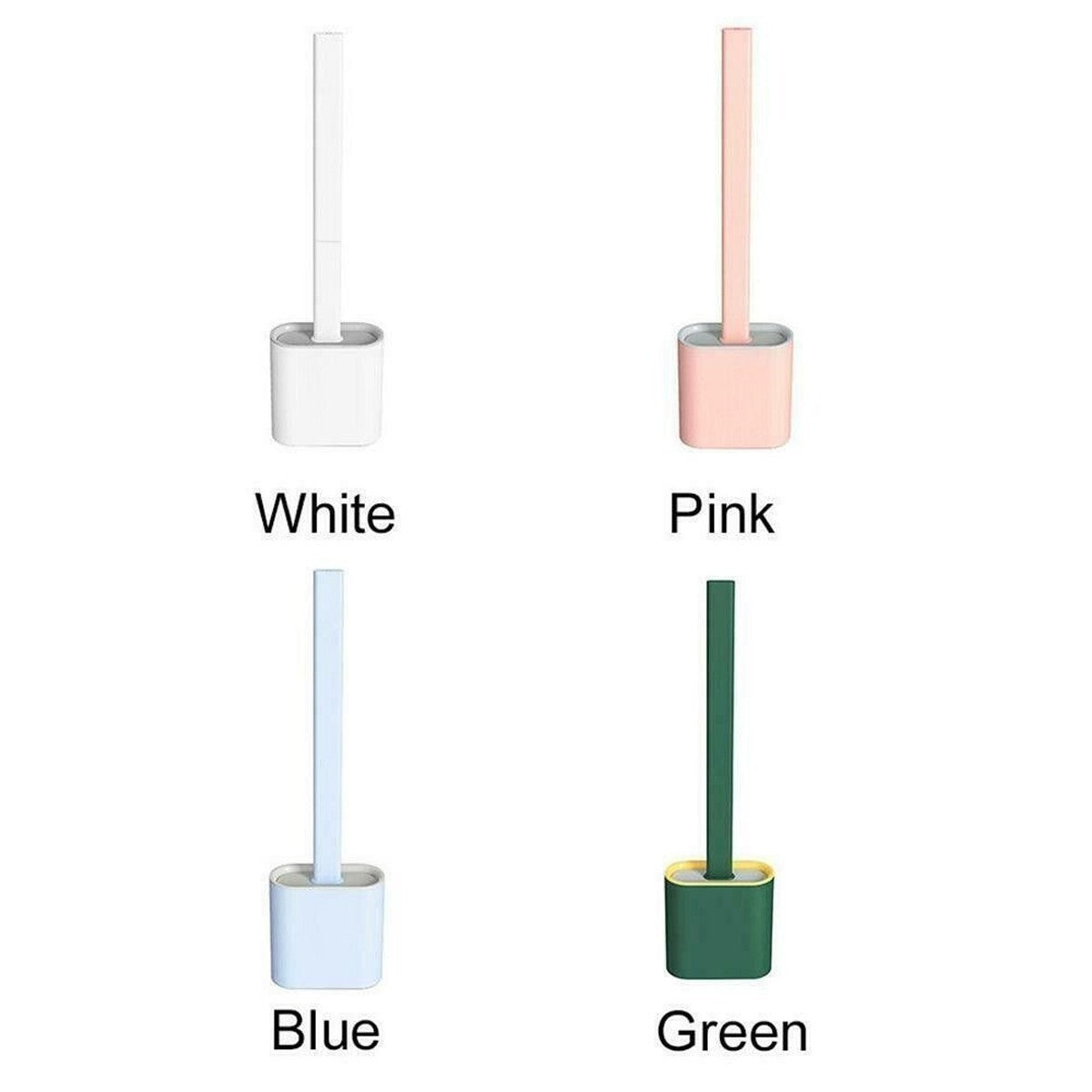 Silicone Toilet Brush with Holder – Hygienic Bathroom Cleaning Brush Set