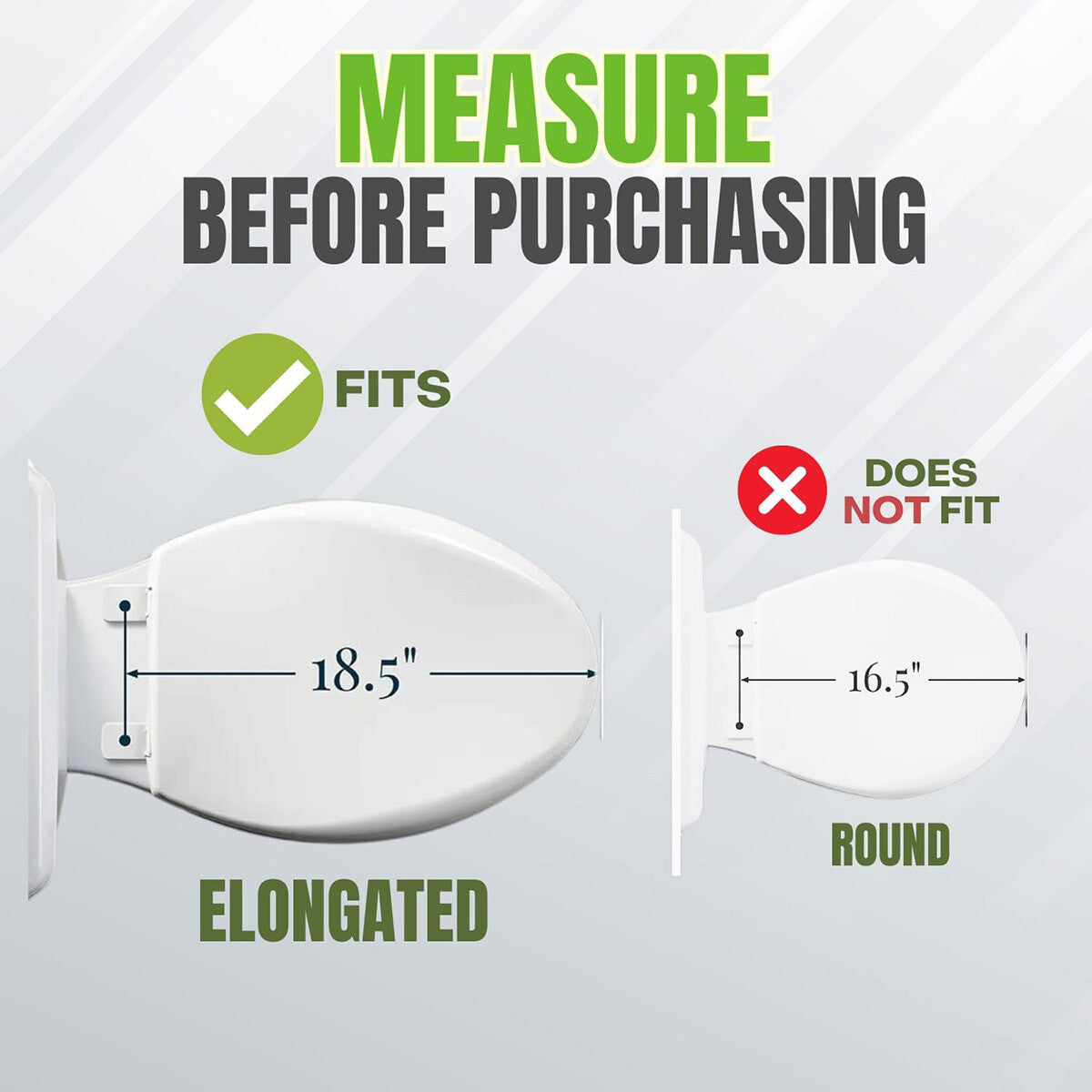 Elongated Raised Toilet Seat with Lid | Non-Slip Booster Seat for Elderly, Pregnant & Post-Surgery Recovery