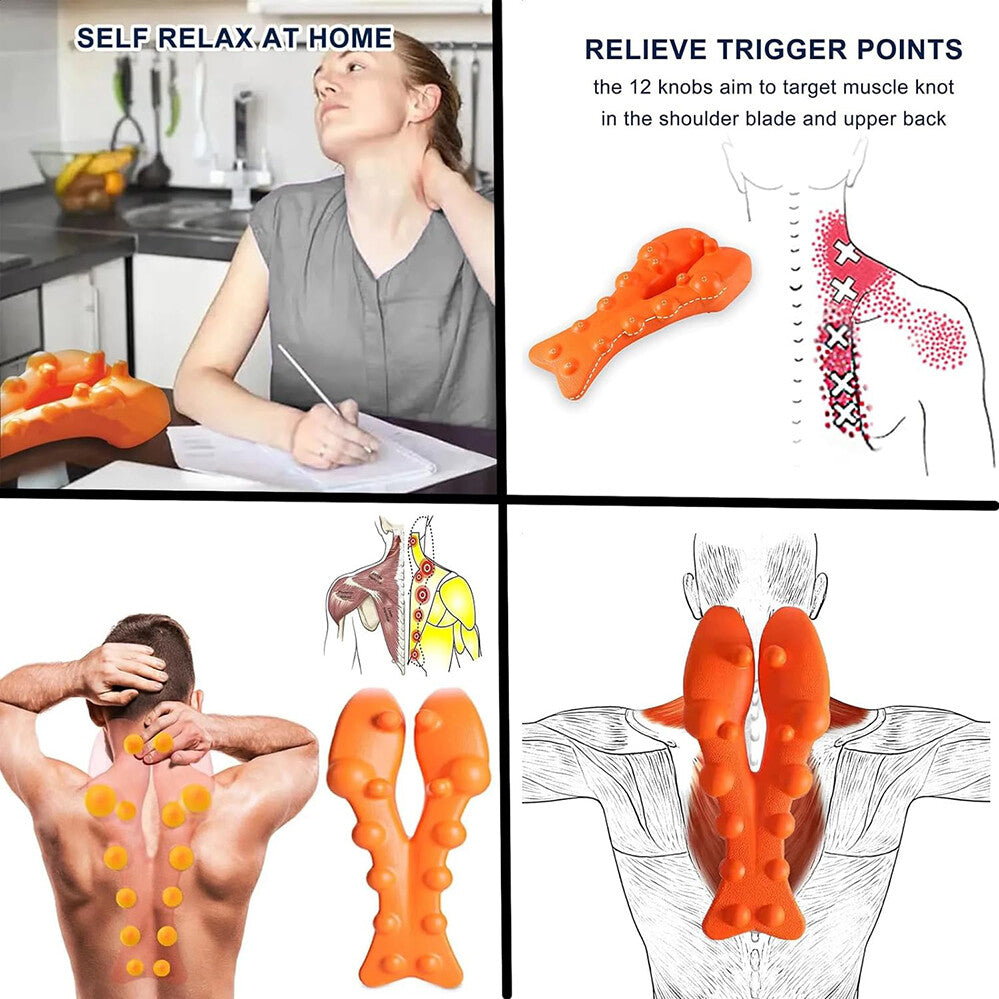 Trapezius Trigger Point Massager – Neck & Shoulder Pain Relief Acupressure Tool