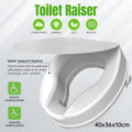 Elongated Raised Toilet Seat with Lid | Non-Slip Booster Seat for Elderly, Pregnant & Post-Surgery Recovery