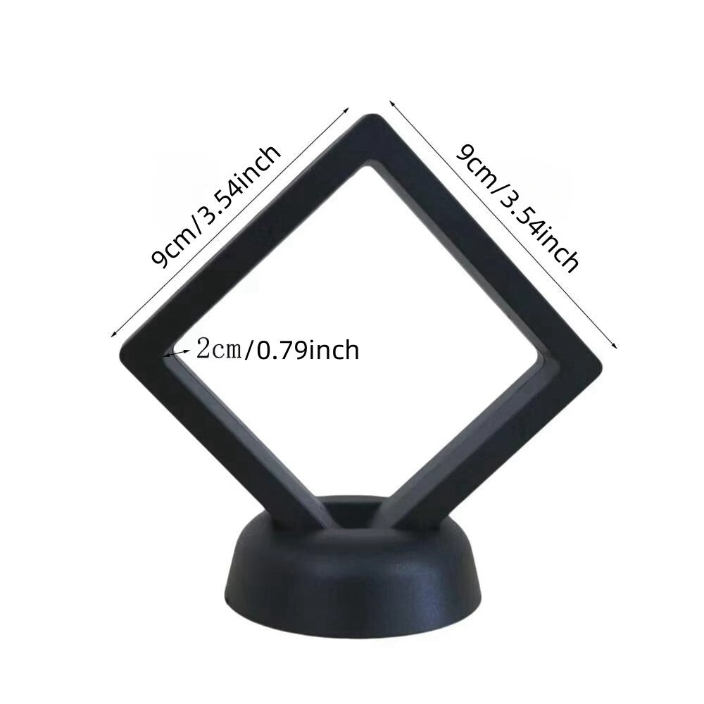 20PCS Square 3D Floating Jewelry Display Frames - Coin Holder Box Cases with Stands