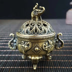 2PCS Elephant Lotus Incense Burner Metal Incense Holder Bowl Aromatherapy Decor