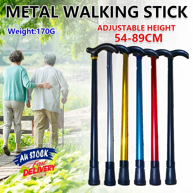 Adjustable Aluminium Walking Stick Retractable Travel Cane Lightweight Portable Mobility Aid