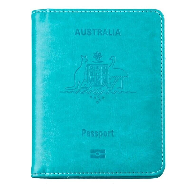 Slim RFID Blocking Passport Holder Wallet – Travel ID Card Organizer (AU Design)
