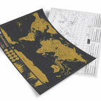 2pcs Scratch Off World Map Poster Large 82.5x59.5cm | Deluxe Travel Map Wall Decor