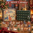 Cat advent calendar for adults with 24 cat figurines, daily surprise and storage box