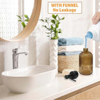 2PCS 400ml Clear Pump Bottles Refillable Soap Shampoo Conditioner Dispensers