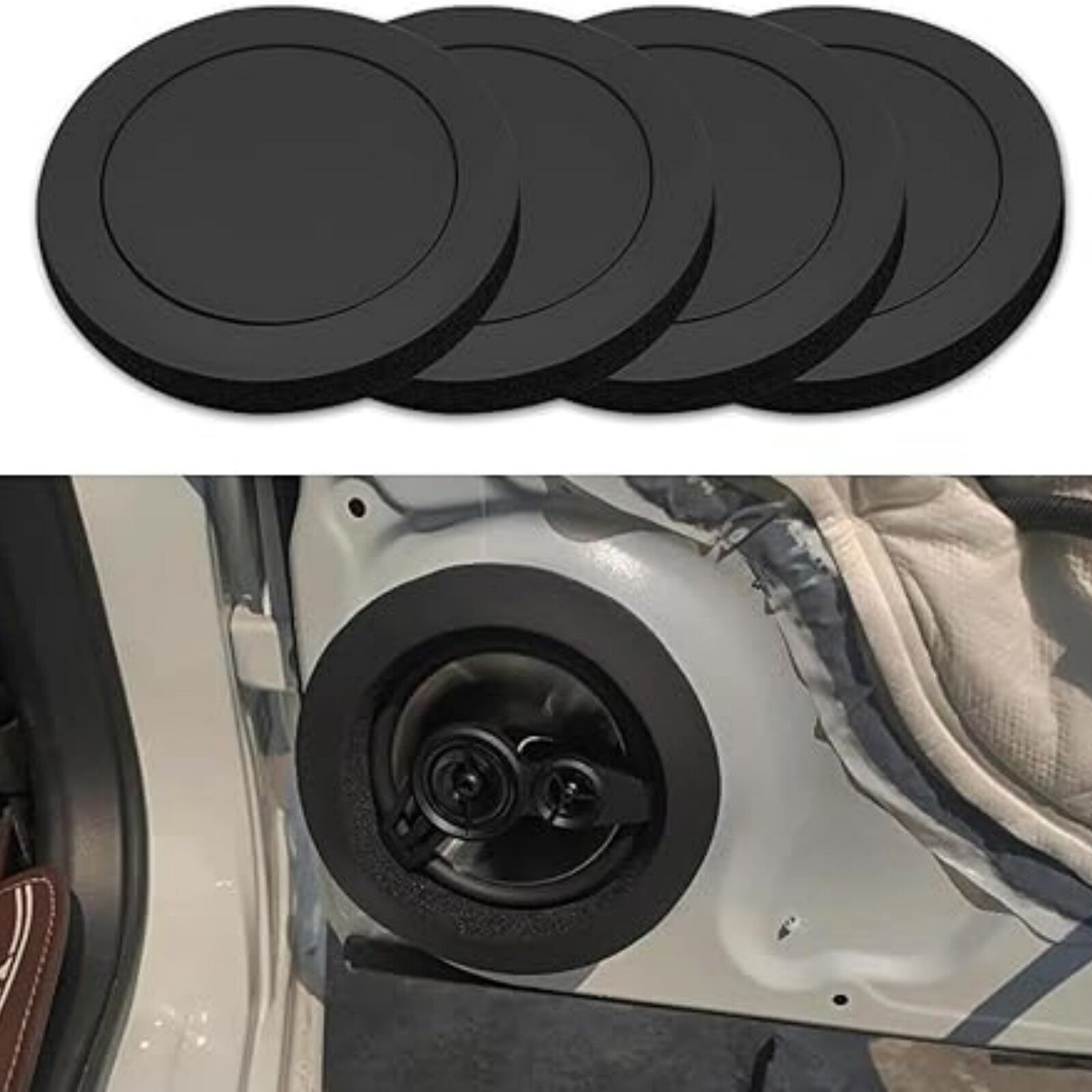 16pcs Car Speaker Foam Enhancer Rings 6.5" | Door Soundproof Vibration Dampening Kit