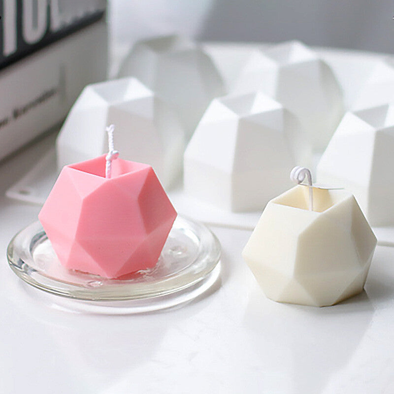 8 Cavity 3D Polygon Silicone Mold | Geometric Candle, Chocolate & Dessert Mould