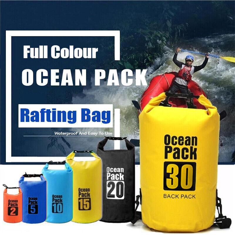 Waterproof Dry Bag Sack | Roll Top Outdoor Bag for Fishing Camping Kayak Canoeing 2/5/10L