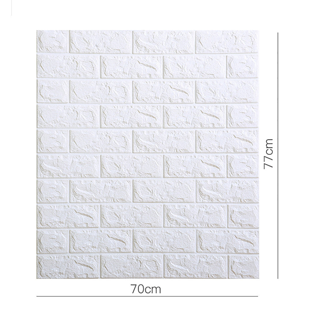 40 Pack 3D Brick Wall Stickers | Self Adhesive Foam Wallpaper Panels Waterproof White Wall Decor