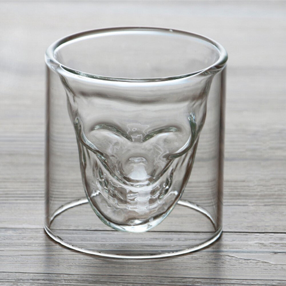 8PCS Crystal Skull Shot Glass Set 75ml – Clear Glass Vodka Whiskey Liquor Cups
