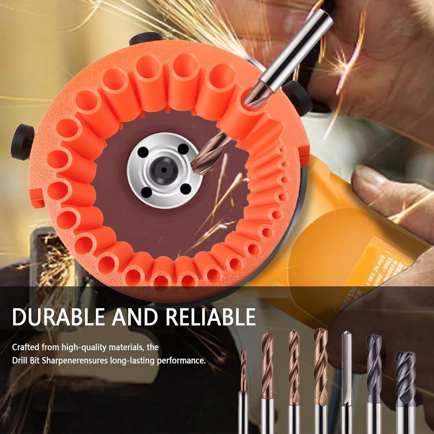 3PCS Drill Bit Sharpener Attachment - Grinder Drill Bit Sharpening Tool for 115-125mm Grinders