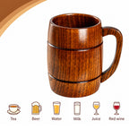 UP 10X Wooden Mug Large Coffee Beer Tea Wood Cup Drinking Drinkware Restaurant