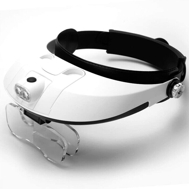 LED Headband Magnifying Glass with Light – Jeweler Headset Loupe (5 Lens Set)