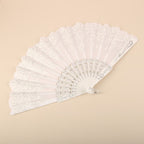 10pcs White Print Hand Held Fan Costume Accessory Decoration Wedding Party AUS