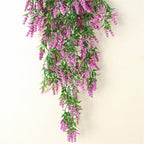 4PCS Artificial Hanging Lavender Plants Faux Vine Flowers Home Wedding Decor