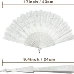 10pcs White Print Hand Held Fan Costume Accessory Decoration Wedding Party AUS