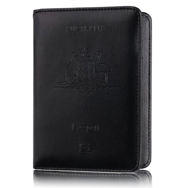 Slim RFID Blocking Passport Holder Wallet – Travel ID Card Organizer (AU Design)