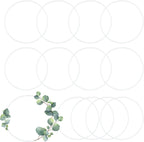 Silver Round Floral Hoop Centerpiece Set - Standing Metal Wreath Hoops for Wedding Party and Event Decor