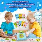 Kids learning words with the flash cards