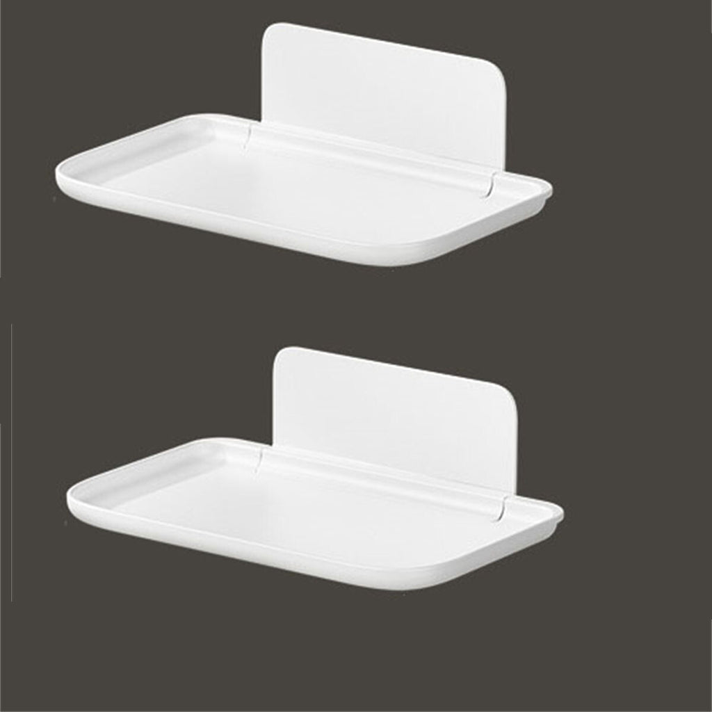2 Pack Folding Wall Mounted Shelf – Punch Free Foldable Storage Rack for Bedroom, Bathroom and RV