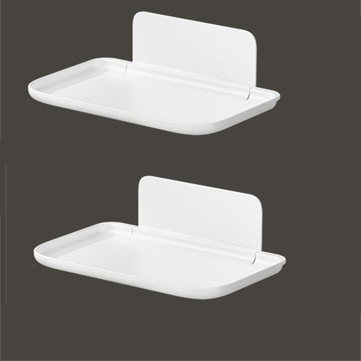 2 Pack Folding Wall Mounted Shelf – Punch Free Foldable Storage Rack for Bedroom, Bathroom and RV