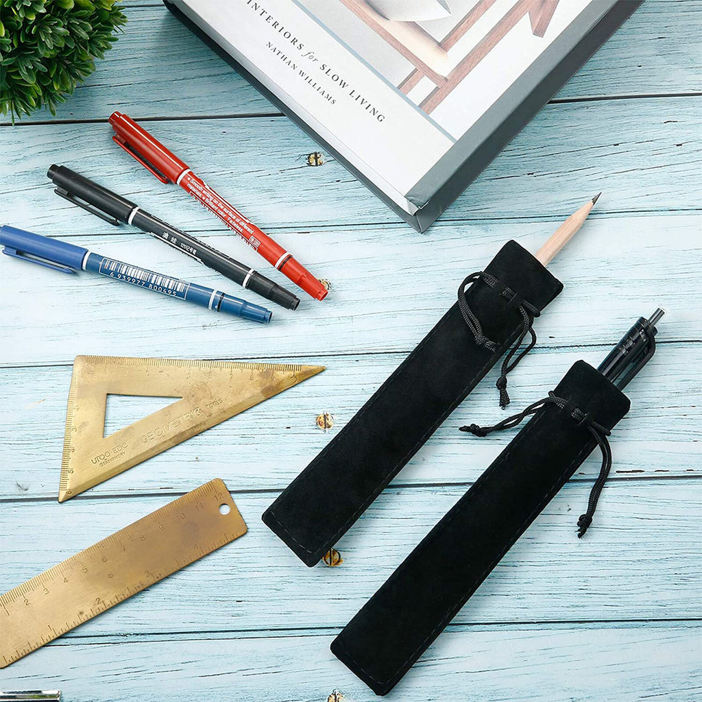 100PCS Velvet Pen Pouch Drawstring Pen Gift Bag Single Pen Packaging Case