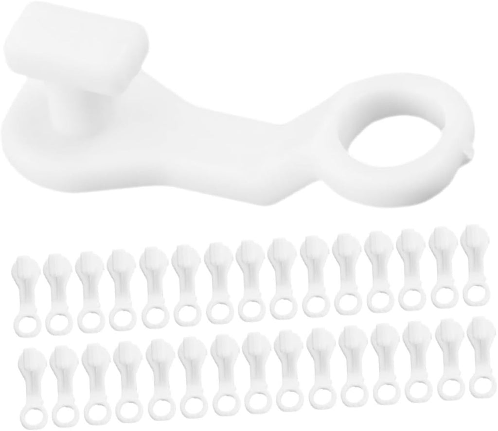 500PCS Curtain Glide Hooks 28mm - Plastic Rail Runner Rings for Curtains and Drapes