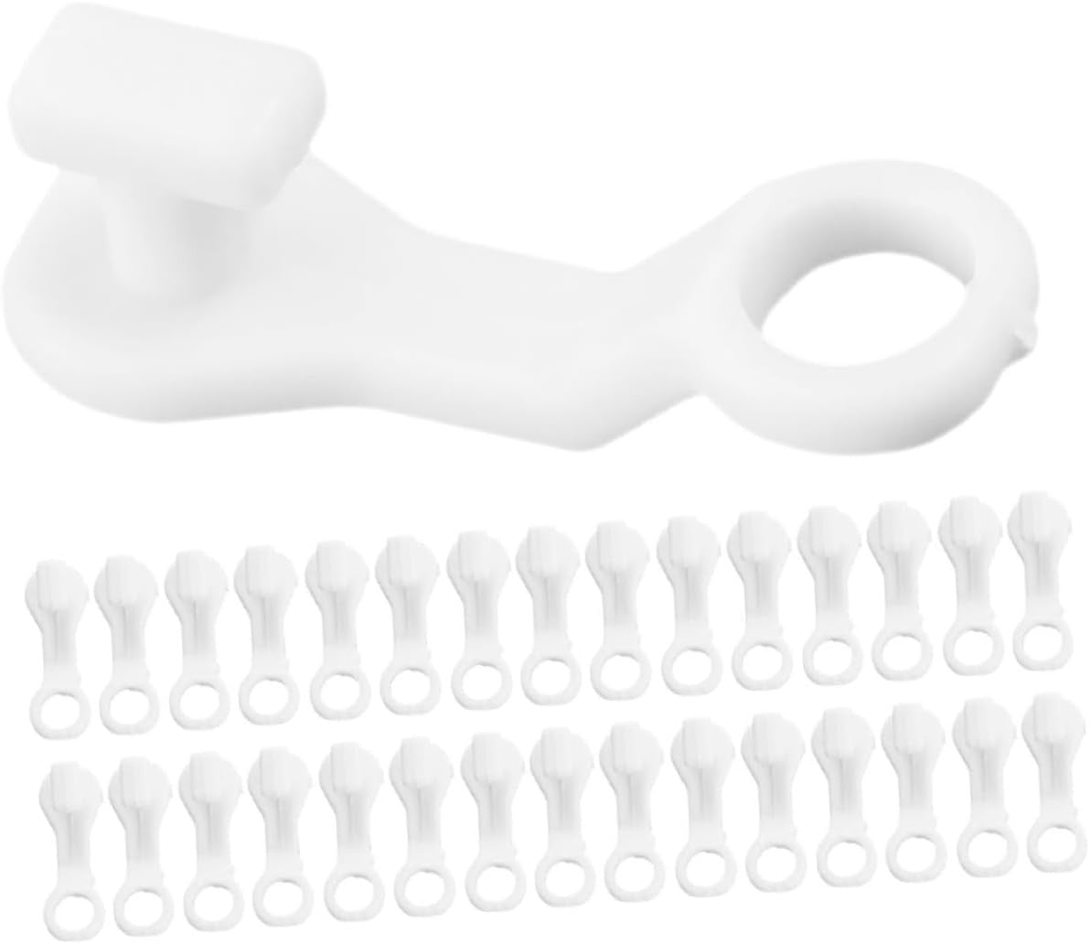 500PCS Curtain Glide Hooks 28mm - Plastic Rail Runner Rings for Curtains and Drapes