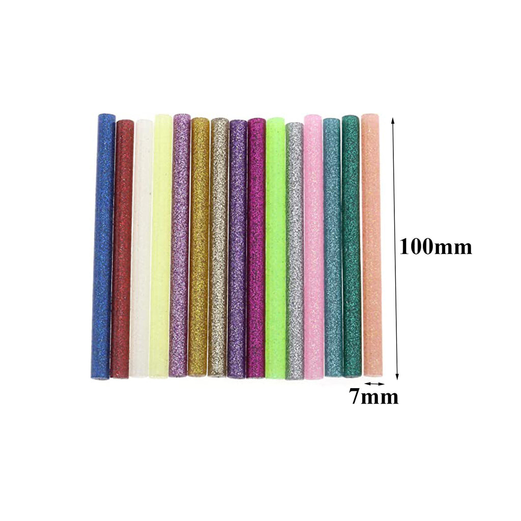 300PCS Multi Colour Glitter Hot Melt Glue Sticks - 0.7x10cm for Electric Glue Gun DIY Crafts