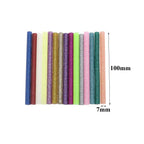 300PCS Multi Colour Glitter Hot Melt Glue Sticks - 0.7x10cm for Electric Glue Gun DIY Crafts