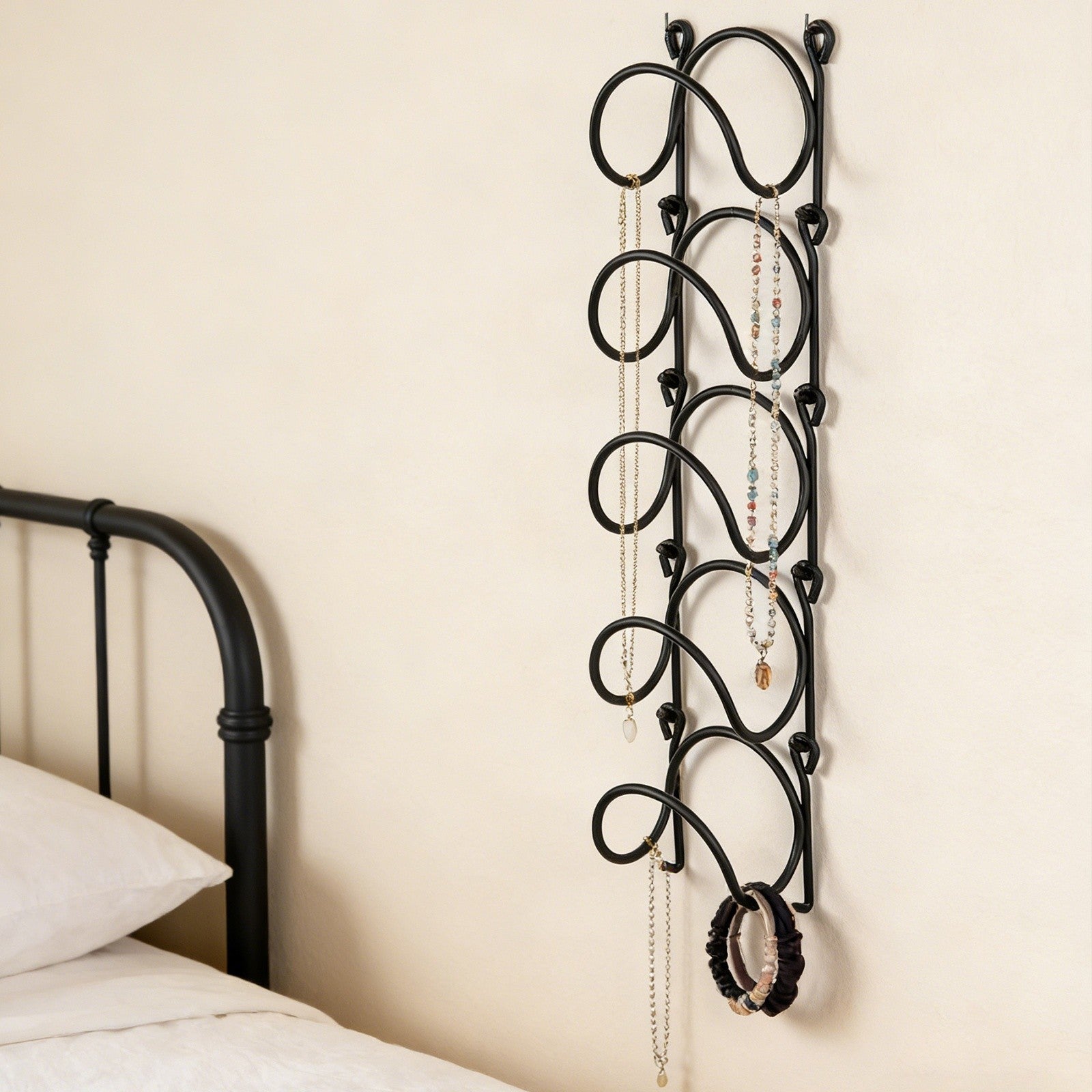 2PCS Space-Saving Towel Rack – Wall Mounted Bathroom Towel Organizer Hanger Black