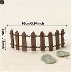 50PCS Mini Wooden Fence Fairy Garden Decor – Miniature Dollhouse Landscape Fence