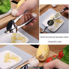 Garlic Press Crusher Stainless Steel Garlic Mincer Ginger Chopper Kitchen Tool