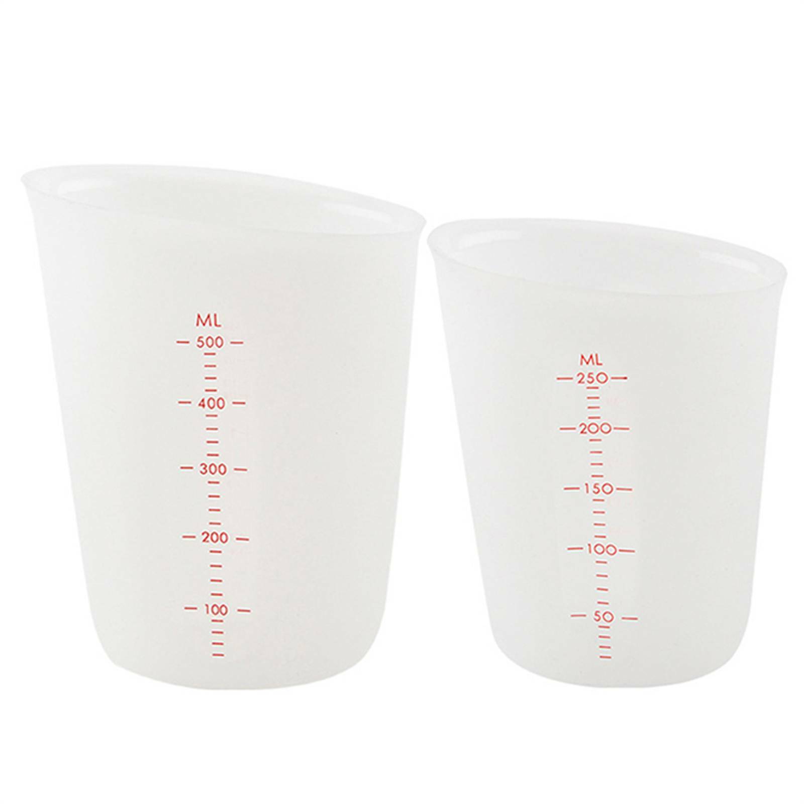 2PCS Silicone Measuring Cup Set 250ml or 500ml - Reusable Resin Glue DIY Mixing Cups